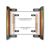 FEU ADDITIONNEL FAR NOIR FIXATION SUR PLAQUE AVEC FEU POSITION AR/CLIGNOTANT (X2)