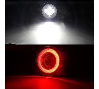 Feu Antibrouillard LED Angel Eye DRL 30 W H11 Feu Jour 12 V pour Ford pour Fiesta V VI Hatchback Van 2001 2002 2003 2004 2005 2006 2007 2008-2015 Projecteur Principal Feux Phares(White and Red)
