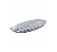 Feu arriere universel a leds ovale transparent avec stop (16 leds rouges-3 blanches) **