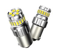 feu arrière 1156 LED Rouge BA15S LED Ambre 12V P21W 4014 SMD Clignotant Lampe Voiture Stop Frein Arrière Feux Jour(Blanc)