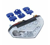 Feu Arriere 50 A Boite-Moto Replay A Leds Triangle Blanc Avec Eclairage De Plaque (6 Leds Rouges + 3 Blanches) (Longueur Cable