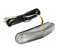 Feu arriere 50 a boite-moto a leds triangle luxe transparent avec stop + eclairage plaque -homologue ce-