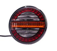 Feu arrière à LED, 3 fonctions, 12/24 V, rond, universel, câble de 1 m de long
