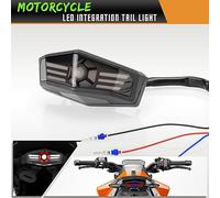Feu arrière de Moto à LED intégré avec feu de Circulation respiratoire Dynamique, Frein, Clignotant et Lampe de Plaque d'immatriculation, adapté pour, Cafe Racer, Chopper, (Blanche)