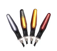 Feu Arrière de Moto Clignotants LED, 24 LED, Blanc, Rouge, Ambre, Clignotants Avant Et Arrière Feu Stop Moto(4 Pcs)