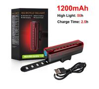 Feu Arrière De Vélo À Led, Rechargeable Par Usb, Voyant De Sécurité, Lampe Torche Pour Bicyclette, 2600 Mah