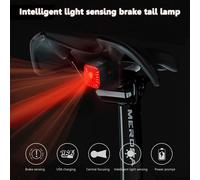 Feu Arrière De Vélo Intelligent, Étanche, Rechargeable Par Usb, Pour Vtt, Signalisation De Sécurité, Led