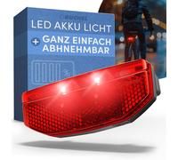 Feu Arrière De Vélo Led Pour Porte-Bagages-Fabriqué En Allemagne-Feu Arrière De Vélo Rechargeable Par Usb-C-Montage Sans Outil-Le Feu Arrière De Vélo Est Autorisé Par La Et