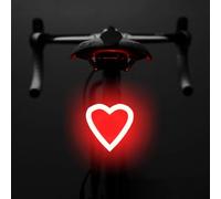 Feu arrière de vélo LED rechargeable pour la conduite de nuit, accessoires de vélo mignons, phare arrière lumineux en forme de cœur pour filles, 5 modes, réflecteur d'avertissement de cyclisme étanche