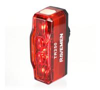 Feu arrière de vélo rechargeable RAVEMEN TR250 avec support ABM07, capteur de freinage, allumage/extinction automatique, 250 LED lumens, IPX6