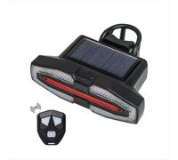 Feu arrière de vélo solaire avec clignotants d'avertissement, rechargeable par USB