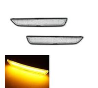 Feu arrière de voiture Pare-chocs Avant Et Arrière De Voiture, Feu De Position Latéral Blanc Pour Ford Pour Mustang, Base GT, Shelby GT500 Boss 302, 2010 - 2014(2pc Clear Lens Amber)