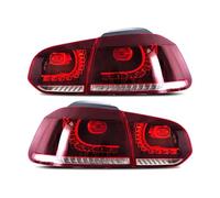 Feu arrière droit Compatible Avec VW Pour Golf6 Mk6 R20 2008-2013 Clignotant À Eau Qui Coule, Feu Arrière De Voiture(Red Clear)