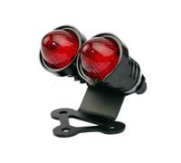 Feu arrière feu Stop feu arrière Feu Arrière De Moto Universel 12V, Double Lampe, Ampoule avec Support Plaque D'immatriculation pour Bobber pour Chopper Custom