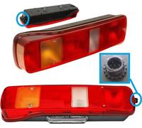 Feu arrière gauche Volvo FH FM FMX NH 9/ 12/ 16, 20565103, 20565105, 20892367, 21063887, avec prise latérale ronde AMP | 2001-2012