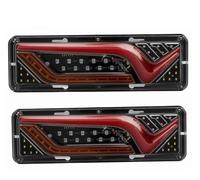 Feu ArrièRe LED 2 Pièces 12V-24V LED Arrière Camion Feux Arrière Clignotants Frein Feu Signalisation Inverse Remorque Camion Bus Camping-Car pour Caravane RV Tracteur Voiture Feux Arriere