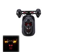 Feu Arrière Led Chromé Tête De Mort Pour Moto, Phare Modifié, Signalisation D'avertissement, Accessoires De Style