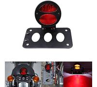 Feu arrière LED pour moto Feu arrière Support de plaque d'immatriculation à montage latéral pour Bobber Dyna Touring Chopper Cruiser Vélo personnalisé Cafe Racer.