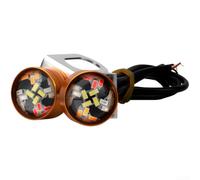 Feu Arrière LED pour strobe pour Moto Cruiser pour chopper Feu | Mode pour stroboscope, multicolore, étanche IP65, installation pour facile 12V, visibilité nocturne accrue(Yellow)