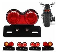 Feu arrière moto 10W 40 LED avec feu stop intégré clignotants et éclairage de plaque d'immatriculation pour Harley (lentille rouge
