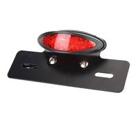 Feu arrière ovale rétro à LED pour moto, feu stop, éclairage de plaque d'immatriculation, compatible Honda (couvercle rouge)