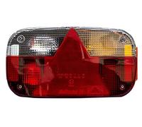 Feu Arrière Remorque ASPÖCK Multipoint III - Modèle Droit 12 V avec Connecteur à Baïonnette 8 Broches, 244×138×60 mm, Feu Stop, Clignotant, Plaque, Antibrouillard, Recul et Réflecteur Triangulaire