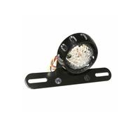 Feu Arrière Rond À Led 12v Replayavec Support De Plaque Noir Pour Moto Cyclo Mob