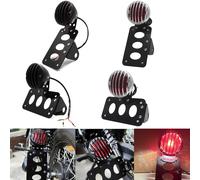 Feu arrière universel à montage latéral pour moto, 12V, avec support de plaque d'immatriculation, pour Harley Bobber Yamaha Honda Suzuki Support de lampe Sliver