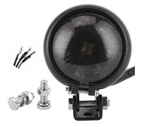 Feu arrière universel de frein de feu arrière de moto LED 12V avec tige de vis de fixation de montage(Gray-Coquille noire)