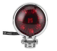 Feu arrière universel de frein de feu arrière de moto LED 12V avec tige de vis de fixation de montage(Red-Coquille d'argent)