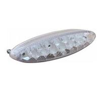 Feu arriere universel a leds ovale transparent avec stop (16 leds rouges-3 blanches) **