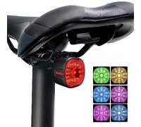 Feu Arriere Velo Couleur Intelligents - 6 Modes, Rechargeable USB-C, Affichage De La Puissance, IP66 Etanche, Éclairage Arrière avec Freins à Détection de Freinage, Lumiere Velo jusqu'a 90 Heures