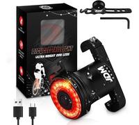 Feu Arrière Vélo-Puissante Led-Rechargeable Usb-Avec Capteur De Frein Et Mouvement Intégré-5 Modes De Haute Luminosité,180° Visibilité-Étanche Ip65-Batterie 450 Mah