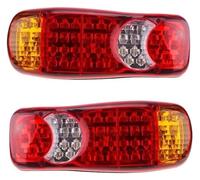 Feu Arrière Voiture Feu Arrière Remorque 24V Feux Freinage Feux Recul Feux Position Feux Latéraux 46 LED 12V 2 Pièces Feux Arrières LED(2Piece 12V)