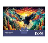 Feu Artifice Aigle 1000 Pièces De Puzzle en Carton Solide pour Un Entraînement Cérébral Efficace Aigle Sunset Sky conçu pour Les Vacances Et comme Cadeau Souvenir Personnalisé 52x38cm/1000pcs