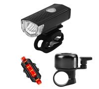 Feu Avant Et Arrière Led Pour Vélo Tout Terrain, Phare De Sécurité Portable Avec Sonnette