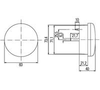 HELLA Feu clignotant - 83mm - LED - 24V - Montage en saillie/vissé - ADR/GGVS - Couleur du voyant: limpide - Câble: 2500mm - avant - Quantité: 1 - 2BE 980 690-301