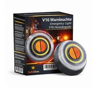Feu d’urgence V16 - Alternative au triangle de signalisation - Lampe de sécurité homologuée UE - Pour voiture et moto
