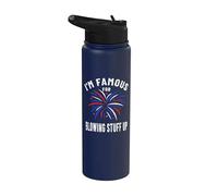 Feu d'artifice du 4 juillet Je suis célèbre pour faire exploser des objets rétro Stainless Steel Insulated Water Bottle