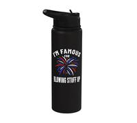 Feu d'artifice du 4 juillet Je suis célèbre pour faire exploser des objets rétro Stainless Steel Insulated Water Bottle