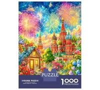 Feu d'artifice du château 1000 Pièces Puzzle Classique Fée Tale Kingdom Vibe Pack Puzzle Carton Extra-épais - Collectionneurs’ Favorite, Détente Mentale, Pause Bureau Voyage Et Fêtes 52x38cm/1000pcs