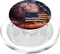 Feu d'artifice Patriotique Nouvel an USA 4 Juillet PopSockets PopGrip pour MagSafe