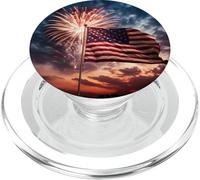 Feu d'artifice Patriotique Nouvel an USA 4 Juillet PopSockets PopGrip pour MagSafe