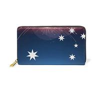 Feu d'artifice Royaume-Uni Star Portefeuille Zipper Long Bourse en Cuir Véritable avec Titulaire de la Carte de Crédit pour Téléphone Femmes Fille Hommes
