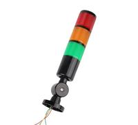 Feu d'avertissement LED rotatif noir à 3 couches, 180°, rouge, ambre, vert, industriel, for machine, DC24V, AC220V, 50 mm(DC12V24V,Flash light NO sound)