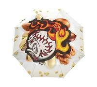 Feu De Baseball en Colère Parapluie Pliant Ouverture et Fermeture Automatique Protection UV Parapluies Pliant Coupe-Vent Ultra-léger pour Voyager Plage Femmes Enfants Fille