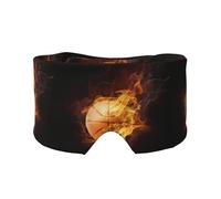 Feu de basket,Masque pour les yeux bloquant la lumière Cache-yeux et cache-oreilles pour le sommeil