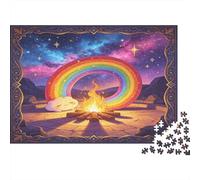 Feu de Camp Arc en Ciel Fantasy Puzzle 1000 Pièces Papier Puzzle pour Adultes Nuit Relaxant Décoration Maison Cadeau 70x50cm/1000pcs