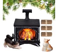 Feu de Camp de Noël Miniature, Mini Accessoires De Gnome De Feu De Camp, Bois Miniature Feu de Camp, Flamme De Ville Miniature De Feu De Camp à Led, Miniature Maison de Poupée Accessoires