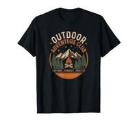 Feu de Camp Retro Mountain du Club d'aventure en Plein air T-Shirt